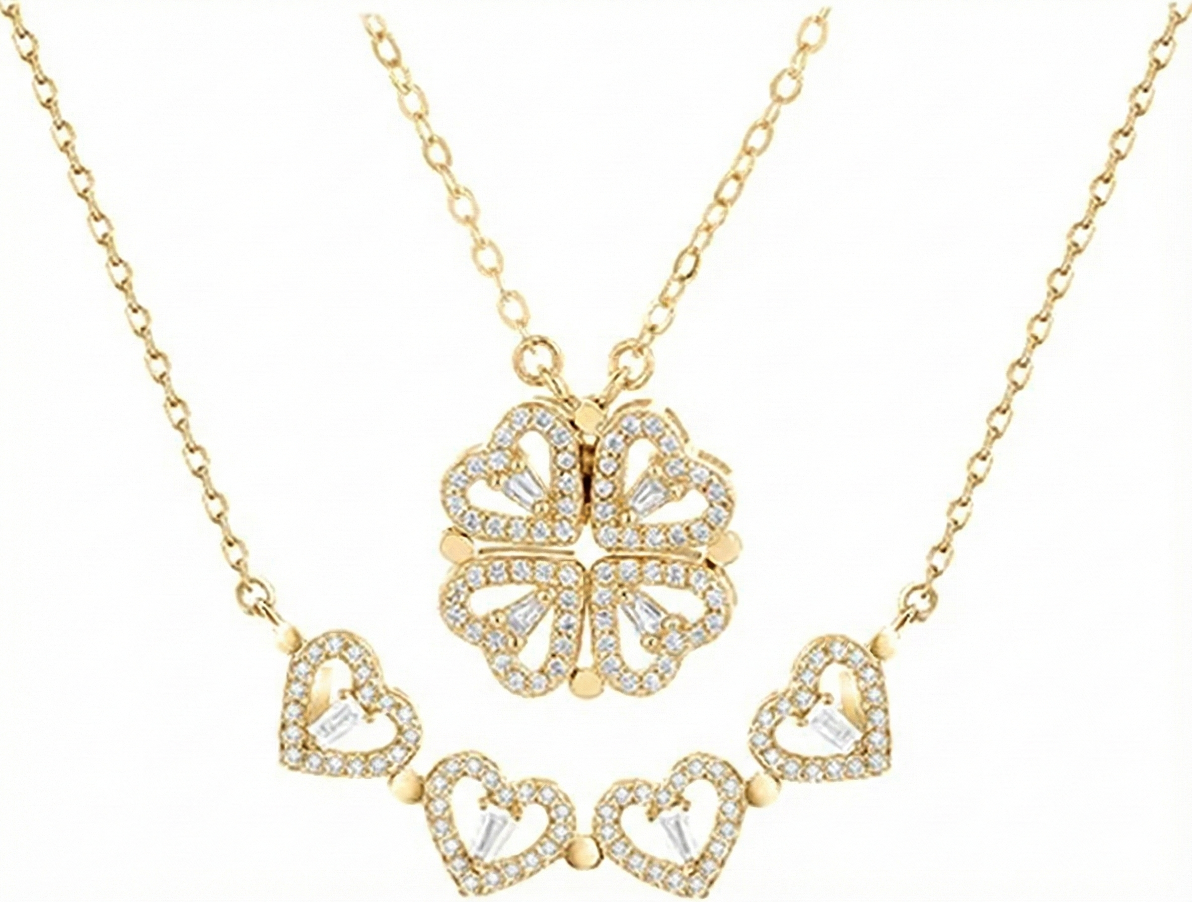 Four-Leaf Clover Heart Pendant