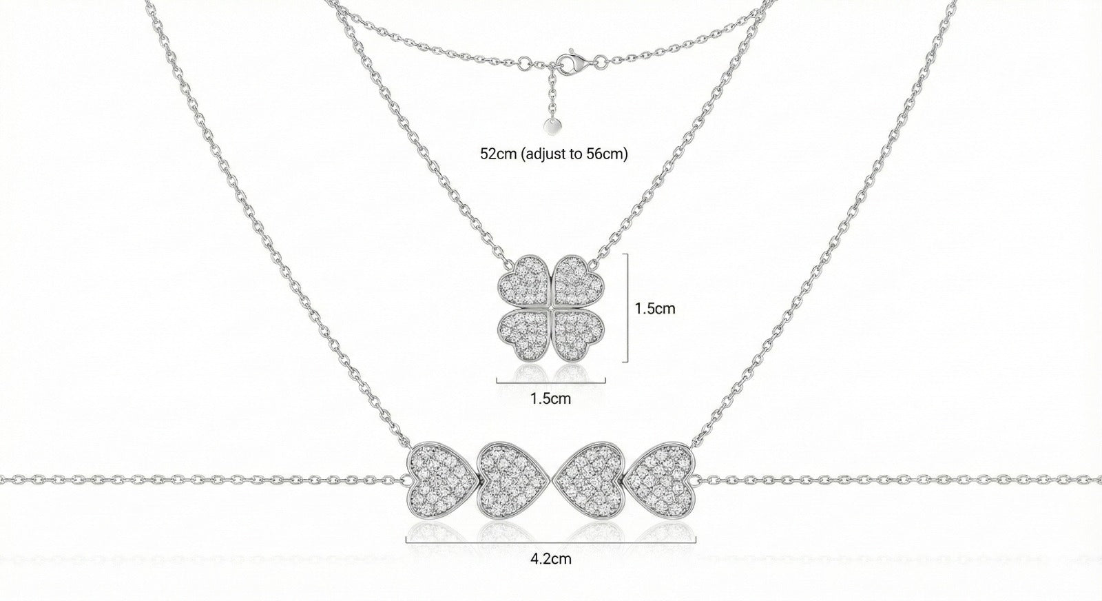 Four-Leaf Clover Heart Pendant